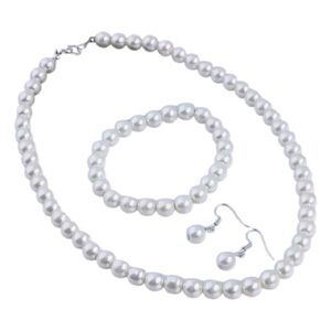 Elegant 3-Piece White Pearl Jewelry Set
